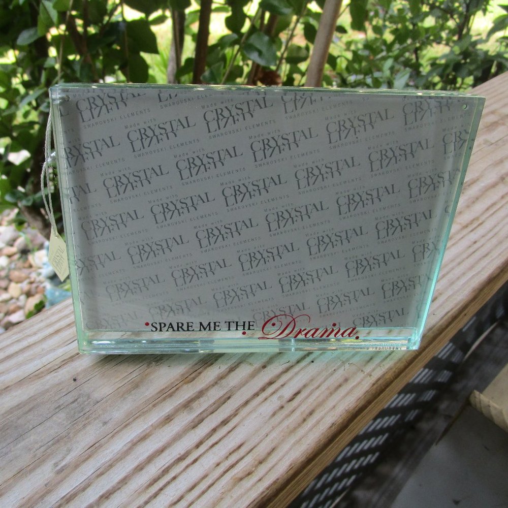 Sicura Italian Designs Spare me the Drama Glass Picture frame NWT